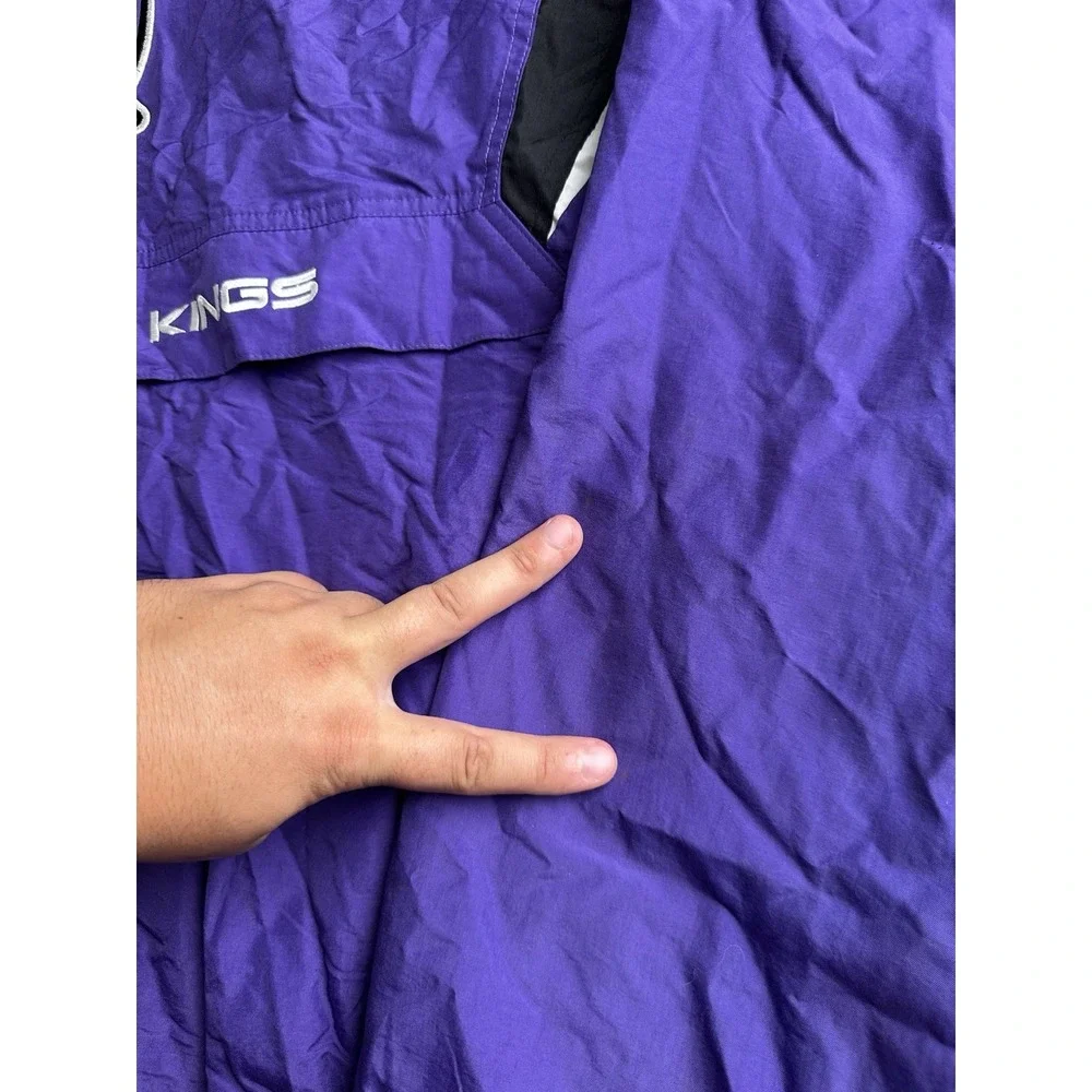 Mens Reebok Sacramento Kings Full Zip Windbreaker Jacket Purple, Size 2XL